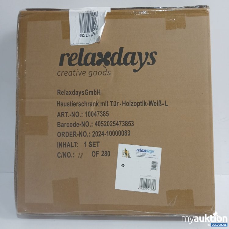 Artikel Nr. 876066: Relaxdays Haustierschrank mit Tür-Holzoptik-weiß-L 10047385 