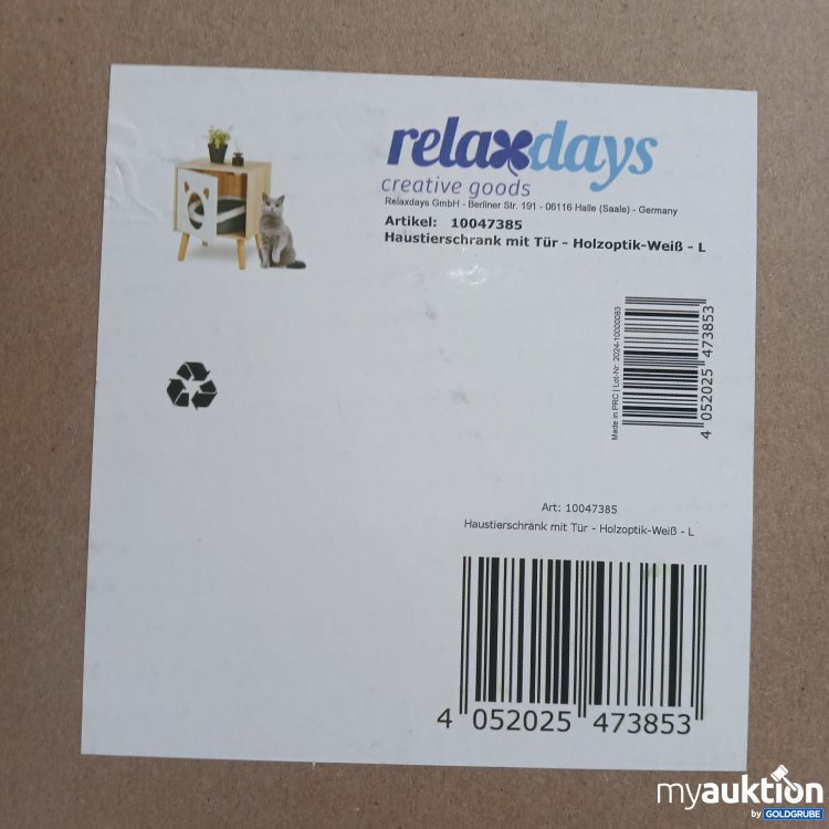 Artikel Nr. 876066: Relaxdays Haustierschrank mit Tür-Holzoptik-weiß-L 10047385 