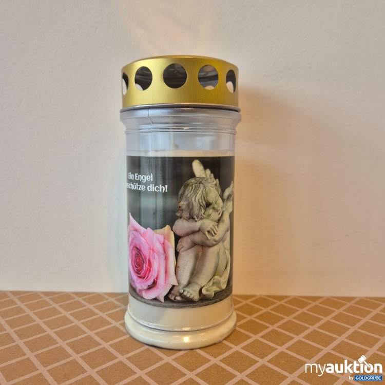 Artikel Nr. 430067 Artikel Nr. 430067: Grabkerze Engel mit Rose klein