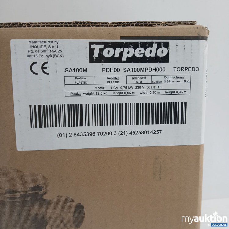Artikel Nr. 876067 Artikel Nr. 876067: Torpedo Self Priming Electro-Pump with Prefilter SA100MPDH000