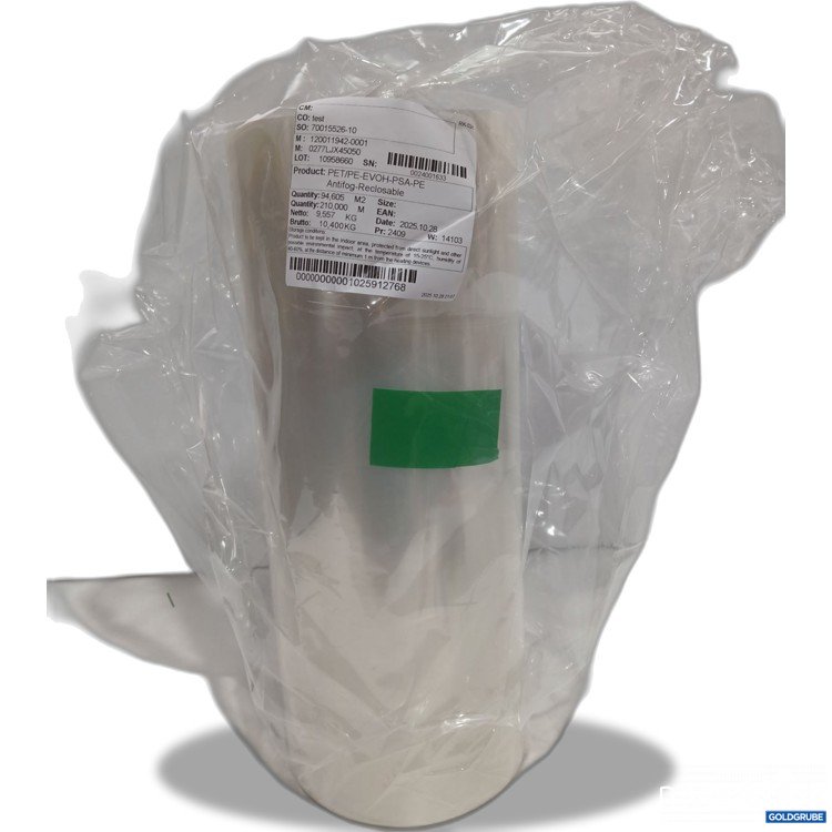Artikel Nr. 960067: PET/PE-EVOH-PSA-PE Antifog-Reclosable 34m