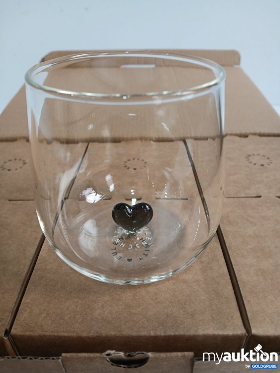 Artikel Nr. 996067: EULENSCHNITT Glas mit schwarzem Herz 6x
