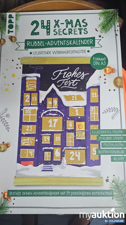 Artikel Nr. 397068: Topp Rubbel-Adventskalender zum selber gestalten - Leuchtende Weihnachtsfenster