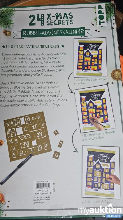 Artikel Nr. 397068: Topp Rubbel-Adventskalender zum selber gestalten - Leuchtende Weihnachtsfenster