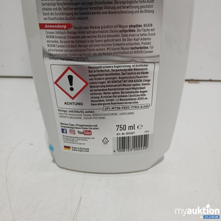 Artikel Nr. 464069: Nigrin Caravan Zeltdach-Reiniger Sprayflasche 750ml