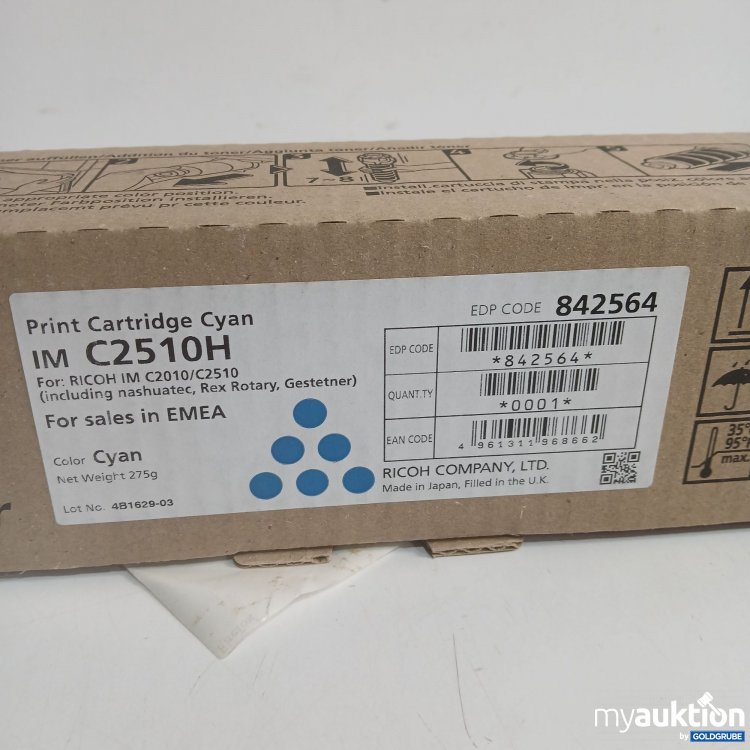 Artikel Nr. 888070 Artikel Nr. 888070: Ricoh Print Cartridge Cyan IM C2510H 275g