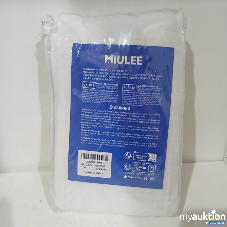 Artikel Nr. 930070 Artikel Nr. 930070: MIULEE Gardiene mit ösen Weiß 140x245 cm 2stk