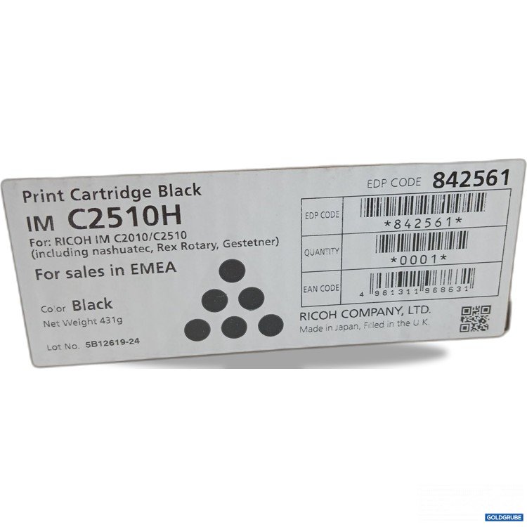 Artikel Nr. 888071 Artikel Nr. 888071: Ricoh Print Cartridge Black IM C2510H 431g