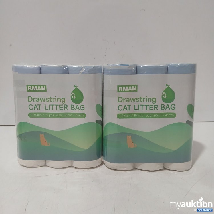 Artikel Nr. 468072 Artikel Nr. 468072: RMAN Drawstring Cat Litter Bag 3x15 pcs 50cm x 45cm 2 Packungen