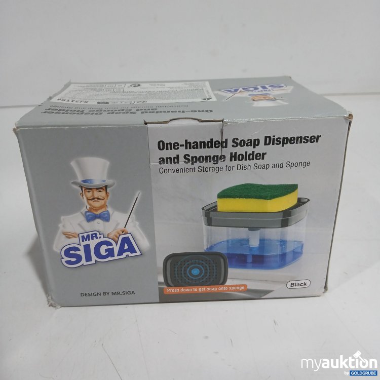 Artikel Nr. 894072: Mr. Siga One-handed Soap Dispenser and Sponge Holder Black 