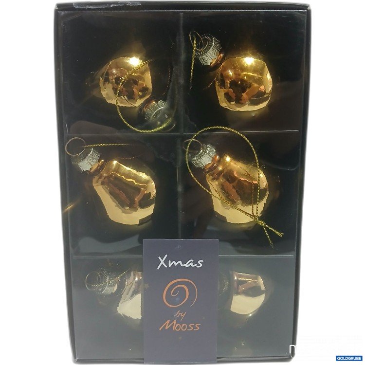 Artikel Nr. 929072: Xmas organic balls gold 6Pieces 2x3shapes ø6cm 