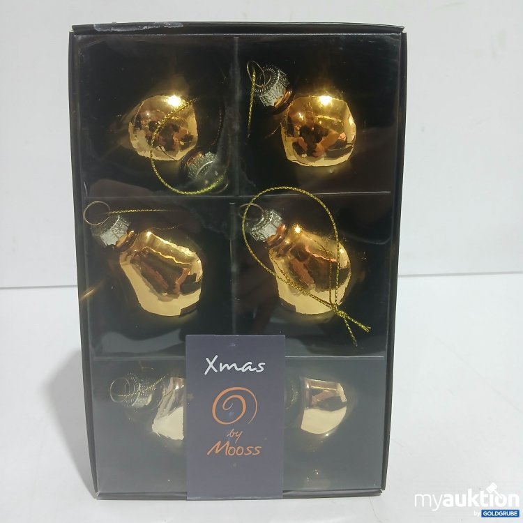 Artikel Nr. 929072: Xmas organic balls gold 6Pieces 2x3shapes ø6cm 