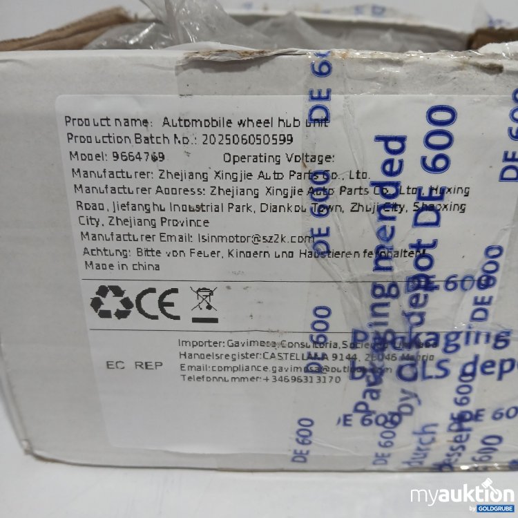 Artikel Nr. 443073: Automobile wheel hub unit 9664769 