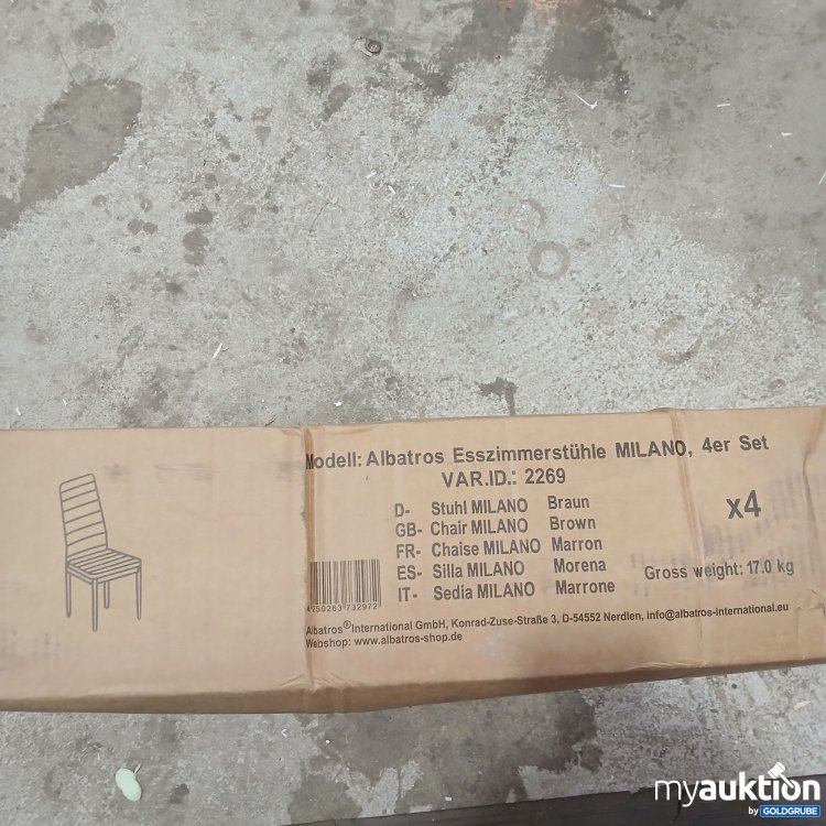 Artikel Nr. 882073: Albatros Esszimmerstühle Milano 4er Set braun 2269 