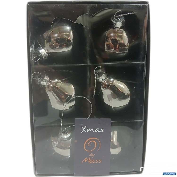 Artikel Nr. 929073: Xmas organic balls anthracite 6Pieces 2x3shapes ø6cm 