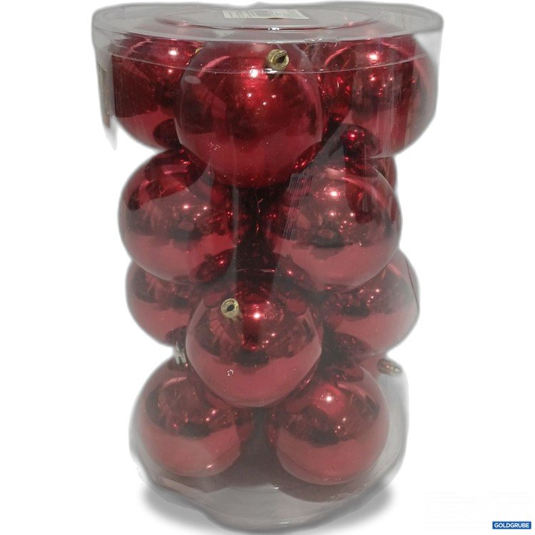 Artikel Nr. 960073: Christbaumkugeln Rot 16Stk Plastik 8cm 
