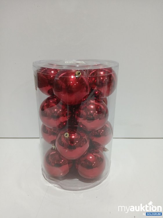 Artikel Nr. 960073: Christbaumkugeln Rot 16Stk Plastik 8cm 