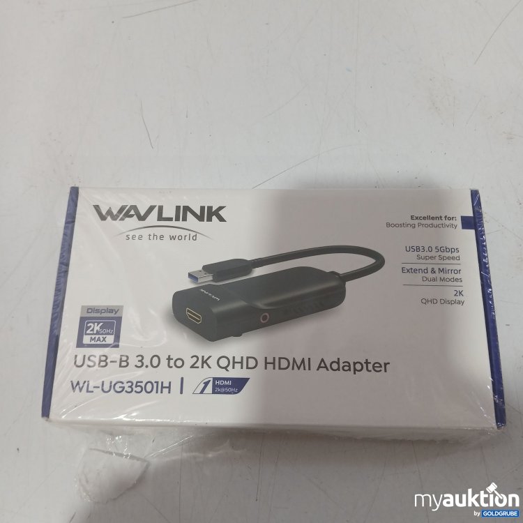 Artikel Nr. 989073 Artikel Nr. 989073: Wavlink USB-B 3.0 auf 2K QHD HDMI Adapter WL-UG3501H