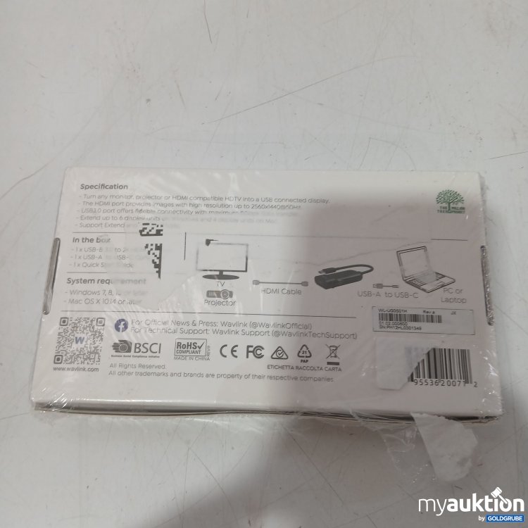 Artikel Nr. 989073 Artikel Nr. 989073: Wavlink USB-B 3.0 auf 2K QHD HDMI Adapter WL-UG3501H