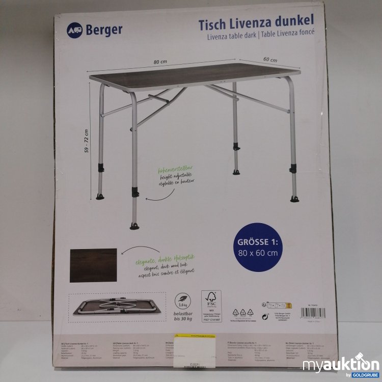 Artikel Nr. 885074: Berger Tisch Livenza dunkel 733410