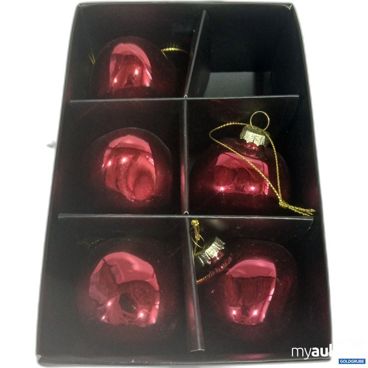 Artikel Nr. 929074: Xmas organic balls rot 5Pieces 2 shapes ø6cm 