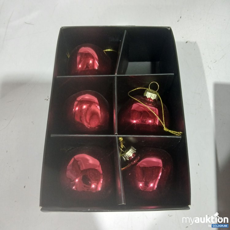Artikel Nr. 929074: Xmas organic balls rot 5Pieces 2 shapes ø6cm 