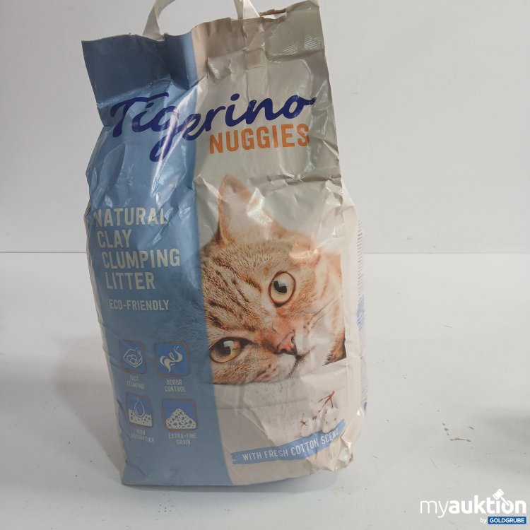 Artikel Nr. 951074: Tigerino Nuggies Natural Clay clumping litter with fresh cotton scent14L