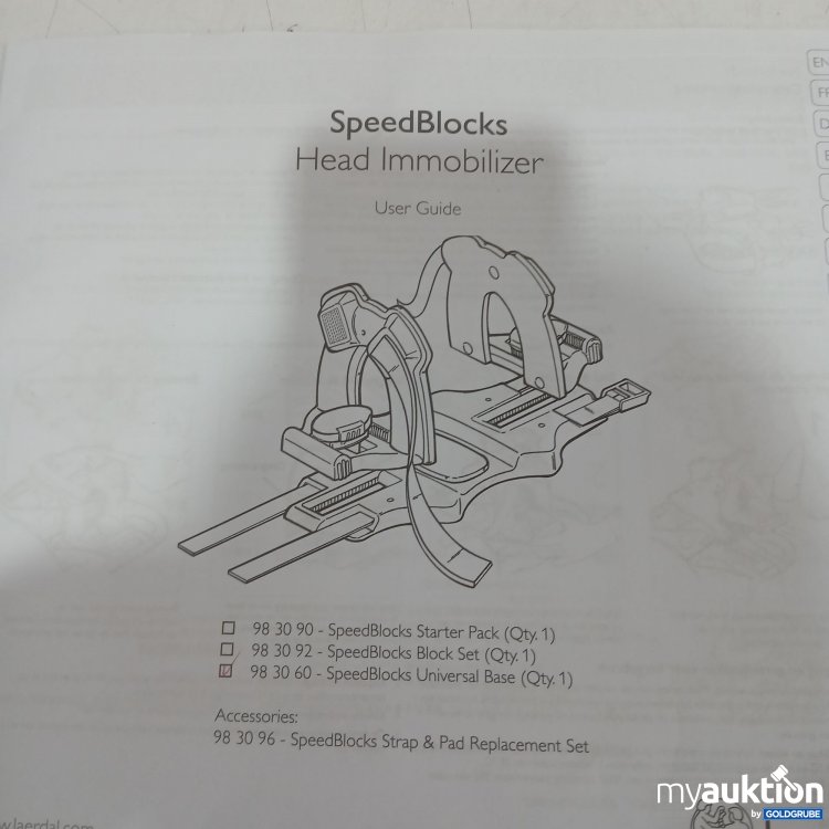 Artikel Nr. 988074 Artikel Nr. 988074: SpeedBlocks Head Immobilizer 98 30 60