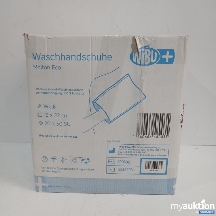 Artikel Nr. 472075 Artikel Nr. 472075: WIBU 20 x 50 St. Waschhandschuhe Molton Eco 15 22 cm Weiß