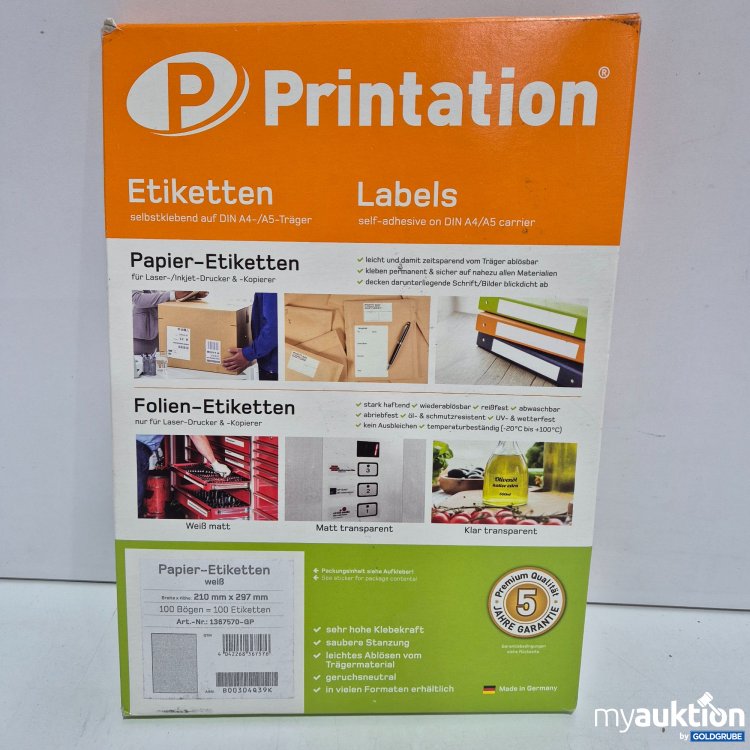 Artikel Nr. 820075 Artikel Nr. 820075: Printation Etiketten 210x297mm 100stk