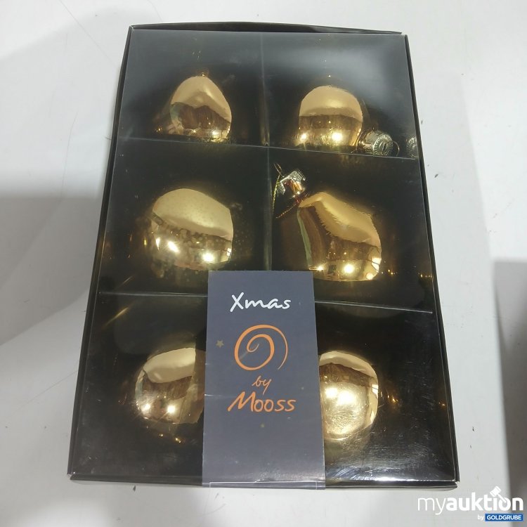 Artikel Nr. 929075: Xmas organic balls gold 6Pieces 2x3shapes ø8cm 