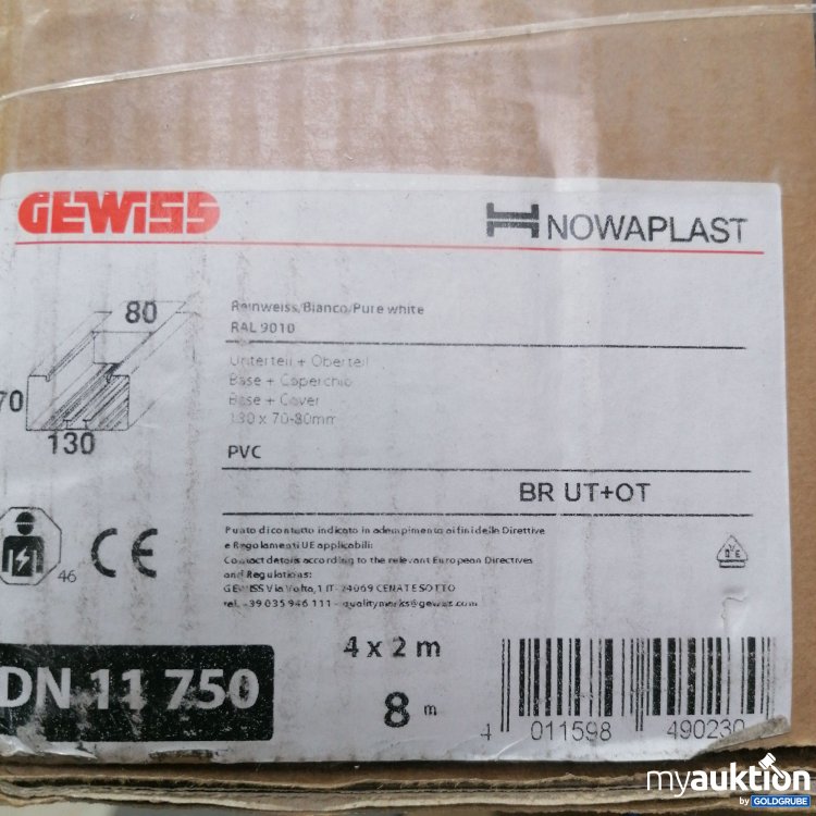 Artikel Nr. 440076: Gewiss DN 11750, Reinweiss Ral 9010, Unterteil + Oberteil