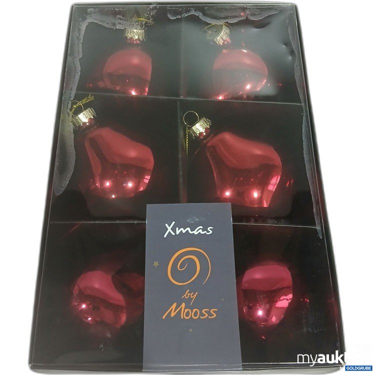 Artikel Nr. 929076: Xmas organic balls rot 6Pieces 2x3shapes ø8cm 