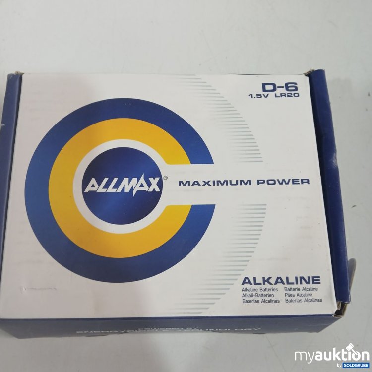 Artikel Nr. 964076 Artikel Nr. 964076: ALLMAX D-6 Alkaline Batterien 1.5V 6Stk