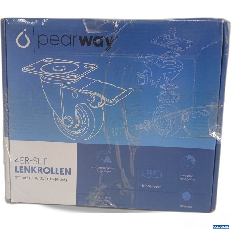 Artikel Nr. 970077: Pearway 4er Set Lenkrollen mit Sicherheitsverriegelung 75mm 