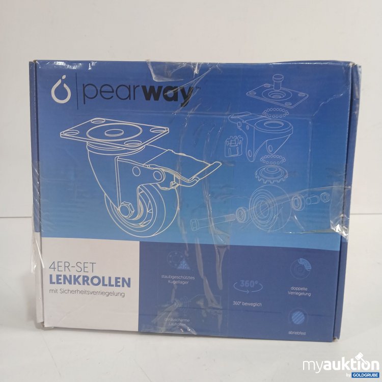Artikel Nr. 970077: Pearway 4er Set Lenkrollen mit Sicherheitsverriegelung 75mm 