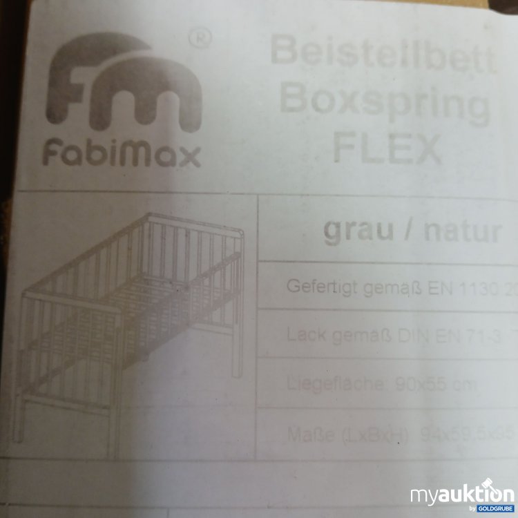 Artikel Nr. 525078: Fabimax Beistellbett Boxspring Flex in Grau/Natur, ca 94×59,5×95cm, Liegefläche 90×95cm, Qrt.No. 106177