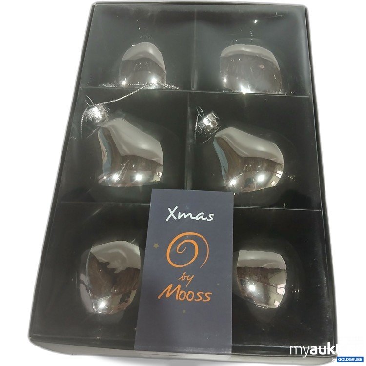 Artikel Nr. 929078: Xmas organic balls anthracite 6Pieces 2x3shapes ø8cm 