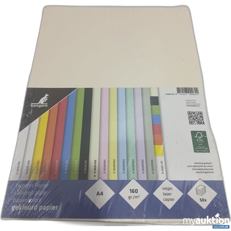 Artikel Nr. 883079: Kangaro Gekleurd Papier A4 50x