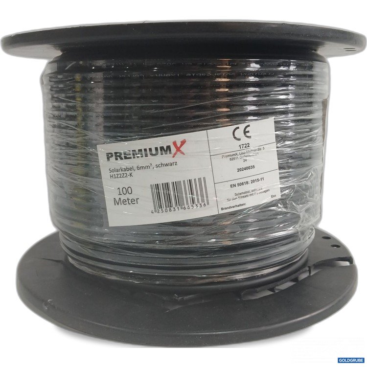 Artikel Nr. 970080: Premiumx Solarkabel 6mm² schwarz H1Z2Z2-K 100m 