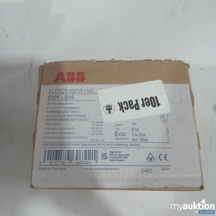 Artikel Nr. 447081: ABB Sicherungsautomat S201-B16 10er Pack 