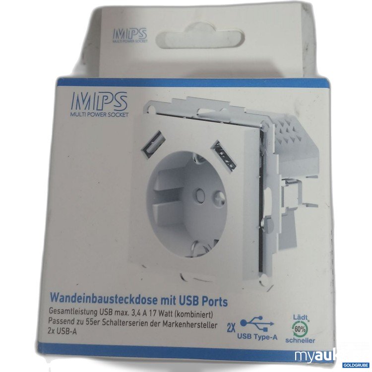 Artikel Nr. 447082 Artikel Nr. 447082: MPS Wandeinbausteckdose mit USB Ports