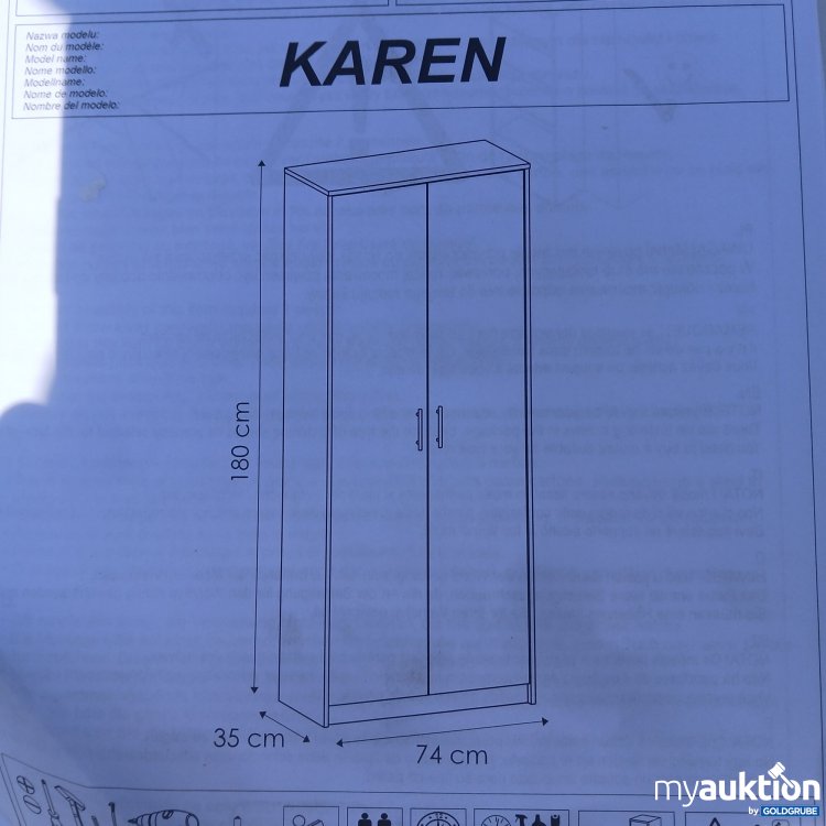 Artikel Nr. 525082 Artikel Nr. 525082: Kleiderschrank Karen 180×74×35cm