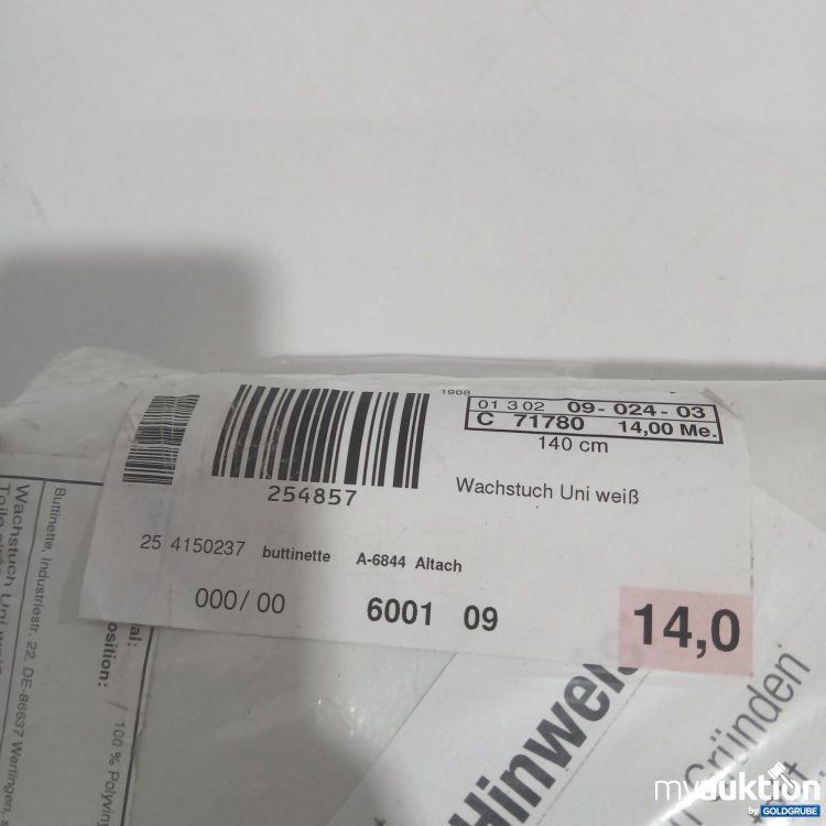 Artikel Nr. 866082: Wachstuch Uni weiß 140cm