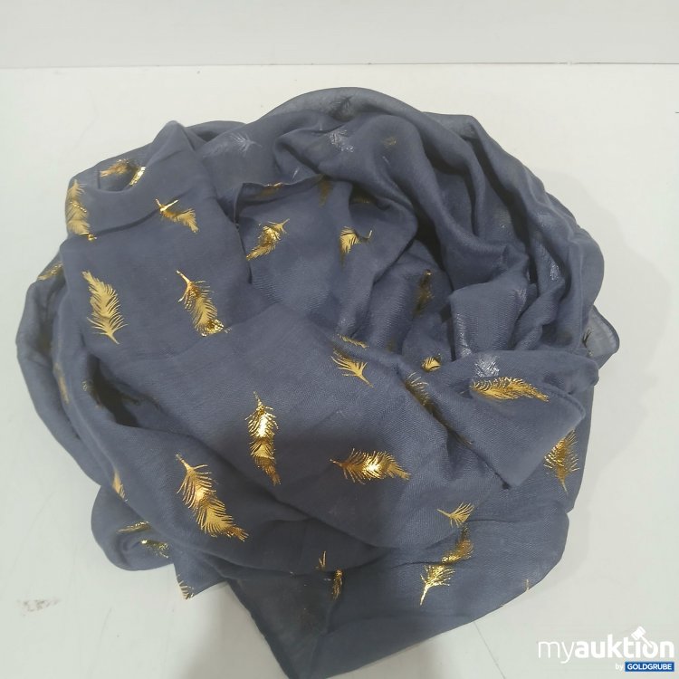 Artikel Nr. 988082: Diverser Loop Schal blau, mit goldene Federn 