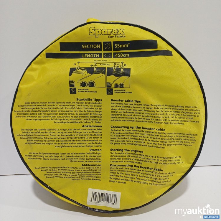 Artikel Nr. 897084: Sparex Starthilfekabel, Länge 450cm, Querschnitt 55mm²