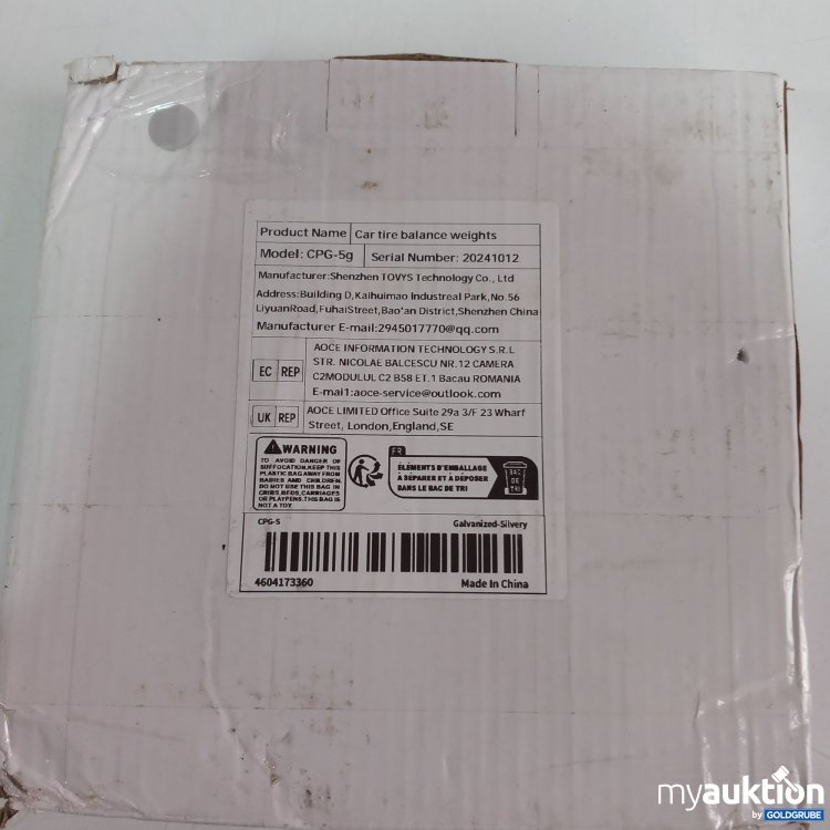 Artikel Nr. 822085: Car Tire Balance Weights, Model:CPG-5g,  20241012