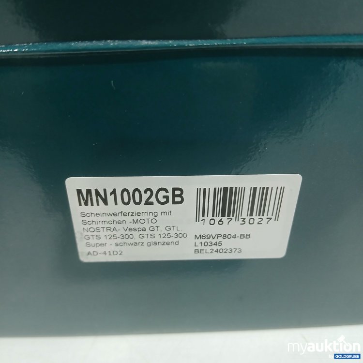 Artikel Nr. 874085 Artikel Nr. 874085: Moto Nostra MN1002GB Scheinwerferzierring mit Schirmchen