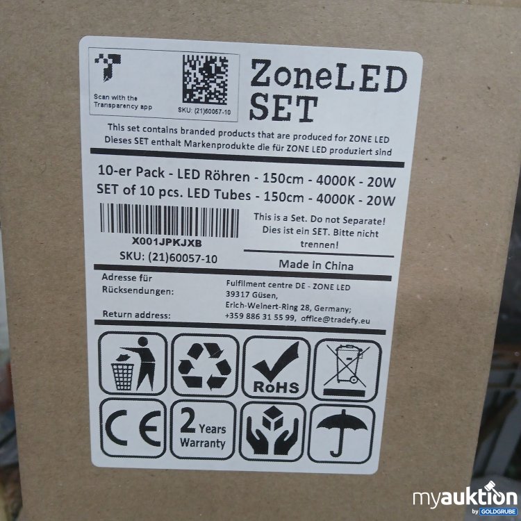 Artikel Nr. 983085: Zone LED Set LED Röhren 150cm 10Stk 
