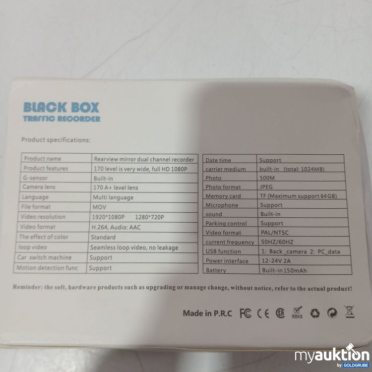 Artikel Nr. 989085 Artikel Nr. 989085: Black Box Traffic Recorder S1 Plus Super HD 1296P